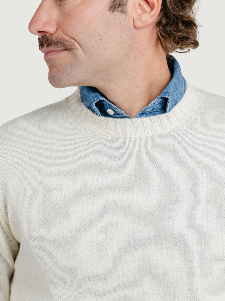 MAGLIONE GIROCOLLO IN LANA COLOR PANNA