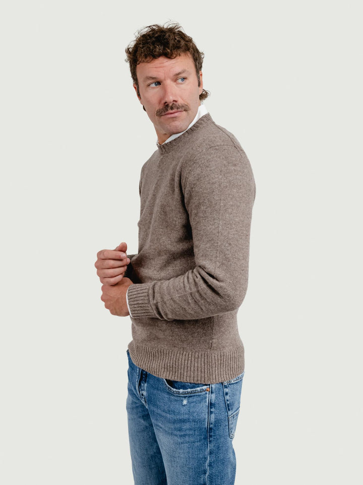 MAGLIONE GIROCOLLO IN LANA TORTORA