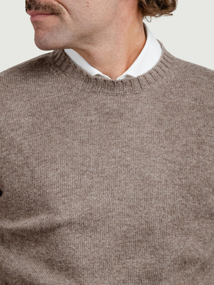 MAGLIONE GIROCOLLO IN LANA TORTORA