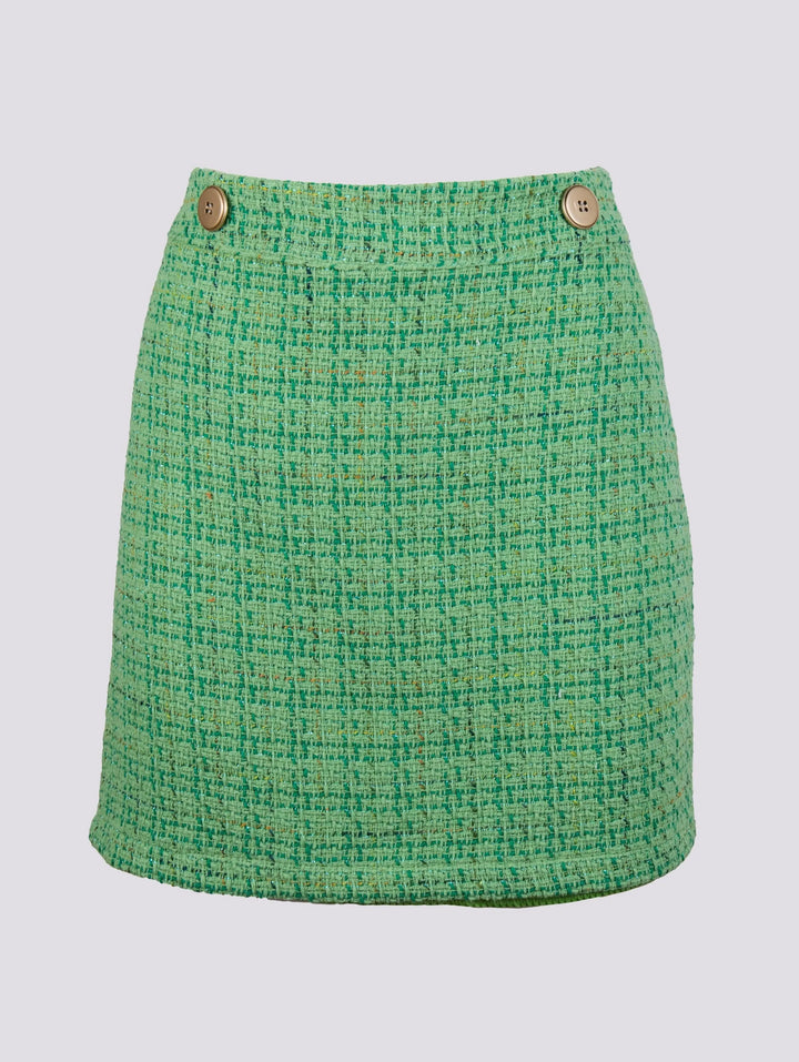 MINIGONNA IN BOUCLE CON BOTTON