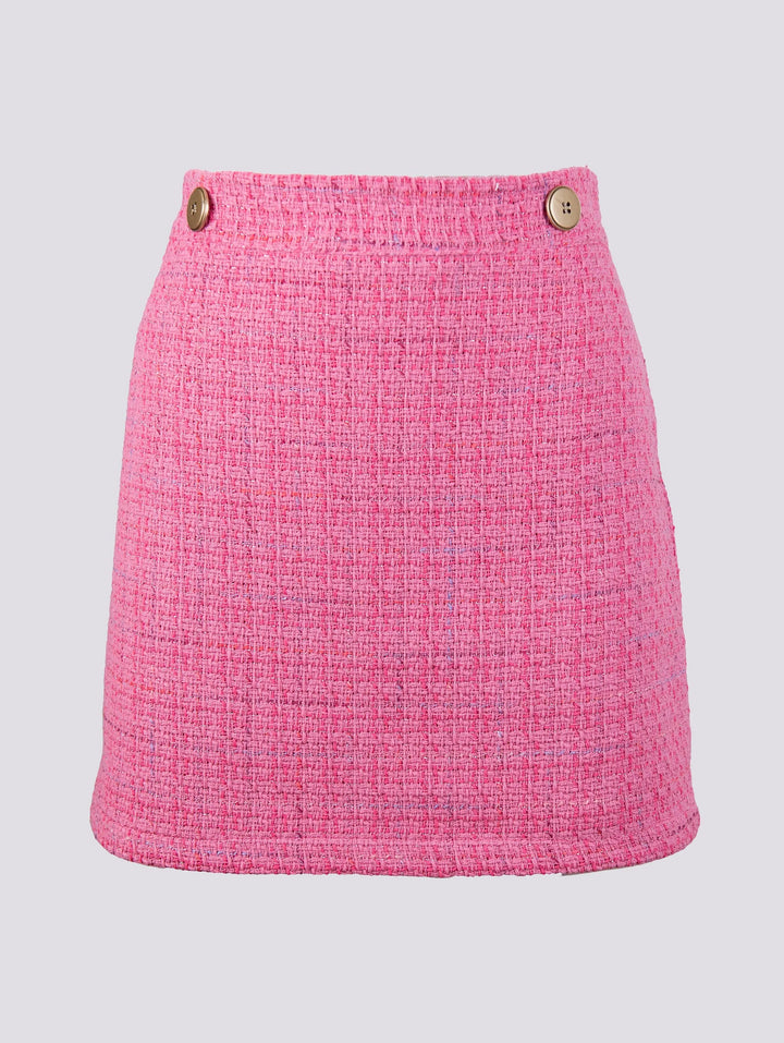 MINIGONNA IN BOUCLE CON BOTTON