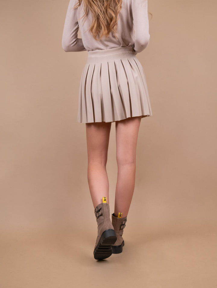 MINIGONNA PLISSETTATA BEIGE
