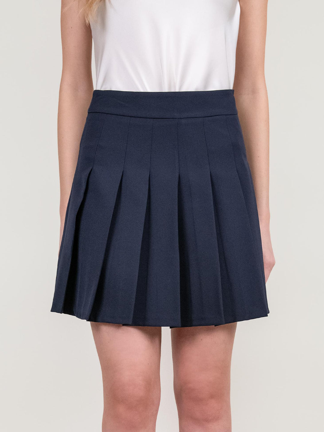 MINI GONNA A PIEGHE BLU