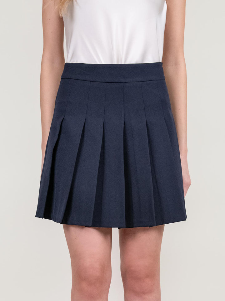 MINI GONNA A PIEGHE BLU