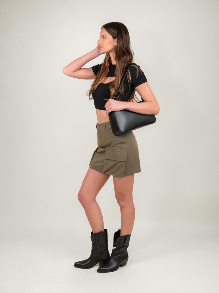 MINI GONNA CARGO VERDE MILITARE