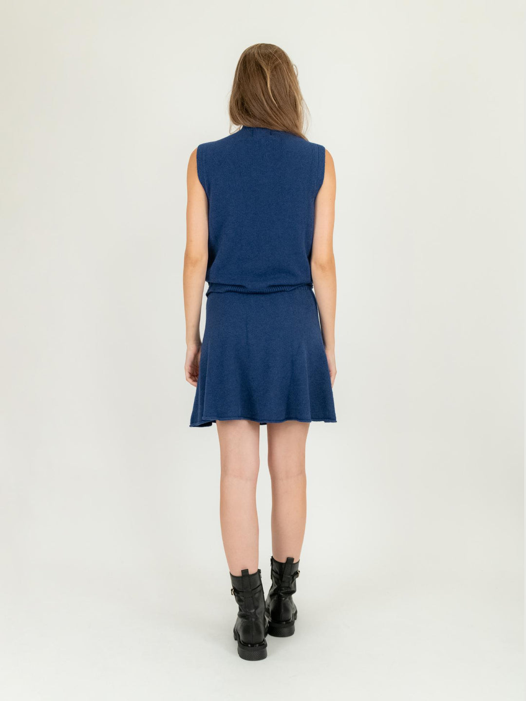 MINI GONNA IN MAGLIA BLU