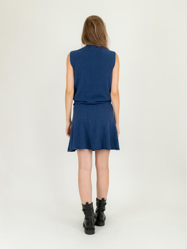MINI GONNA IN MAGLIA BLU
