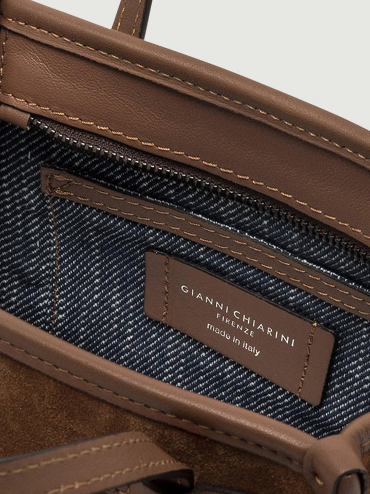 MISS MARCELLA CON FRANGE IN CAMOSCIO COGNAC