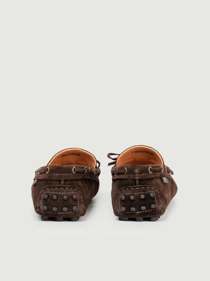 MOCASSINO CON GOMMINI IN CAMOSCIO TESTA MORO