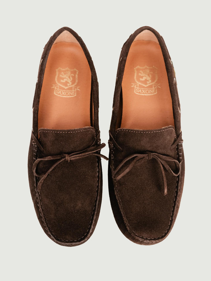 MOCASSINO CON GOMMINI IN CAMOSCIO TESTA MORO