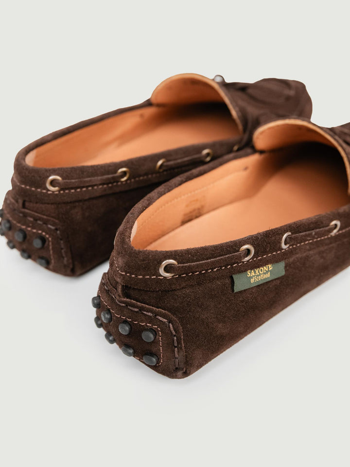 MOCASSINO CON GOMMINI IN CAMOSCIO TESTA MORO