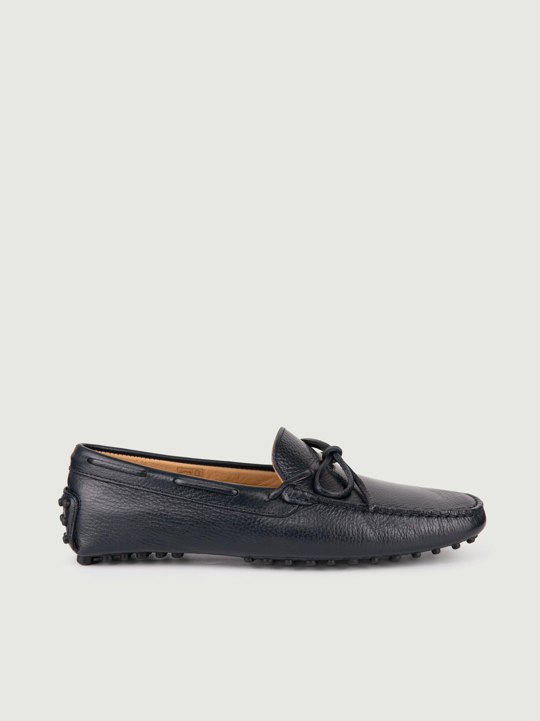 MOCASSINO CON GOMMINI IN PELLE NAVY