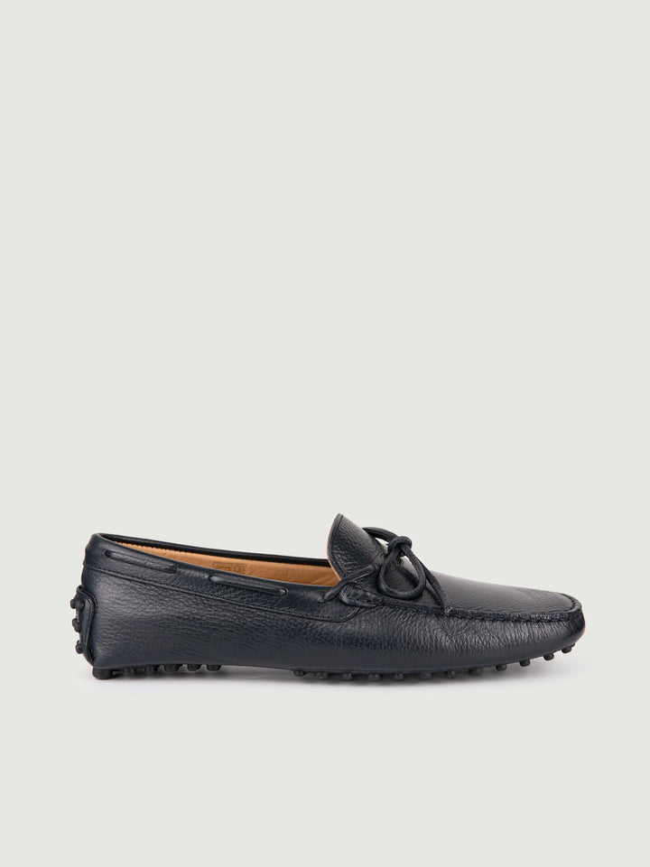 MOCASSINO CON GOMMINI IN PELLE NAVY