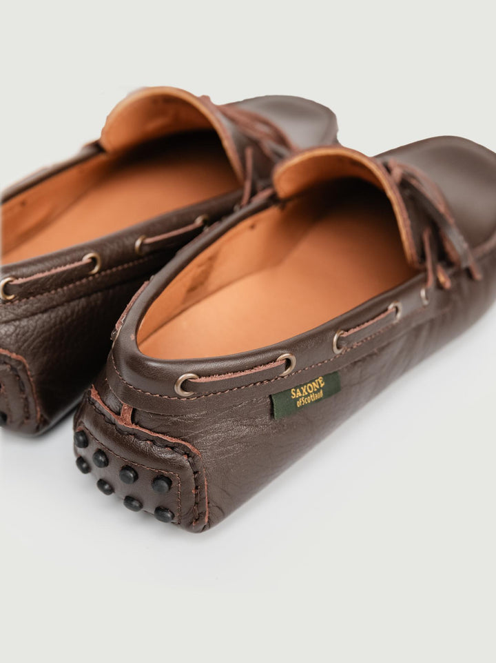 MOCASSINO CON GOMMINI IN TESTA MORO