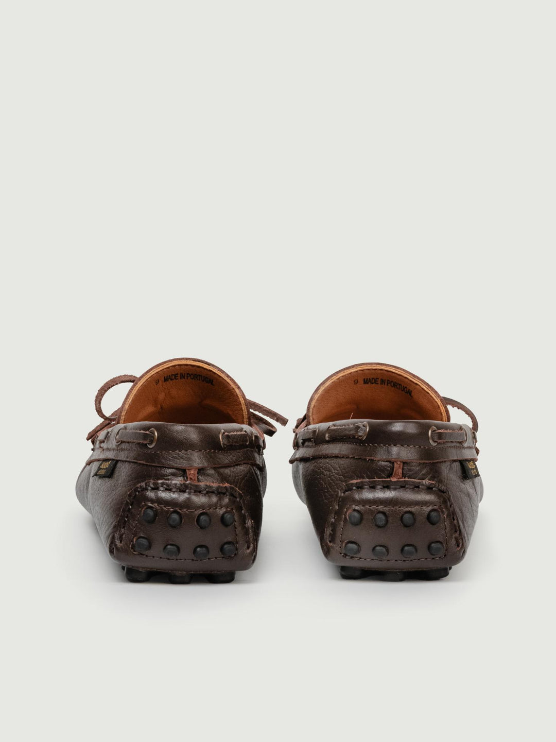 MOCASSINO CON GOMMINI IN TESTA MORO