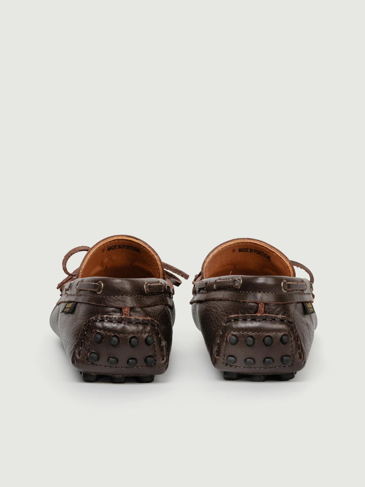 MOCASSINO CON GOMMINI IN TESTA MORO