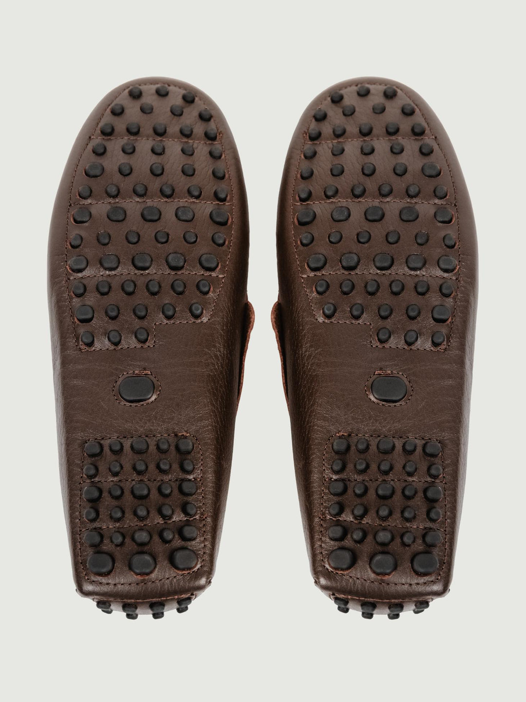 MOCASSINO CON GOMMINI IN TESTA MORO