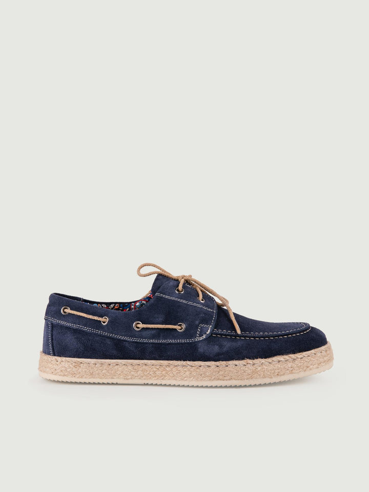 MOCASSINO DA BARCA BLU CON SUOLA IN CORDA