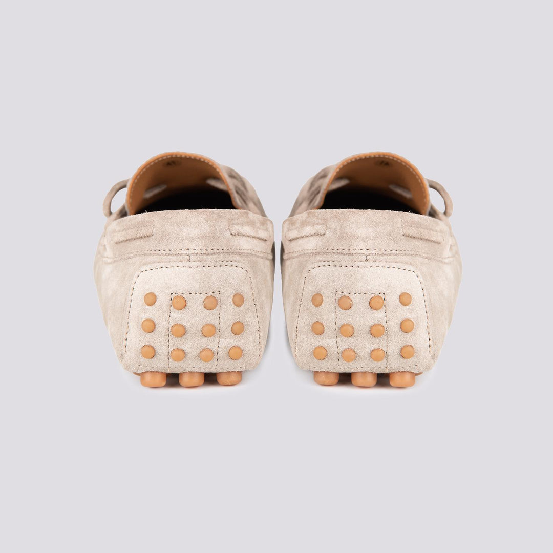 MOCASSINO IN CAMOSCIO BEIGE CON GOMMINI
