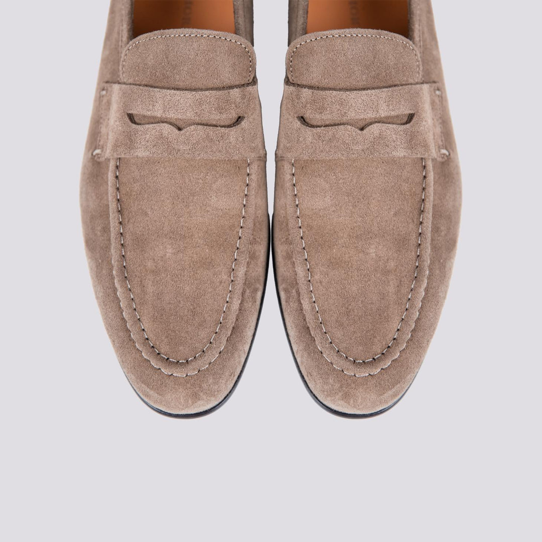 MOCASSINO IN CAMOSCIO BEIGE CON PENNY