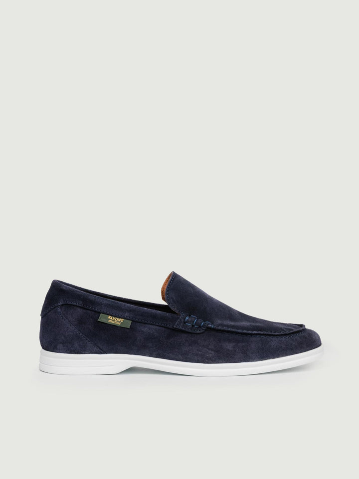 MOCASSINO IN CAMOSCIO BLU