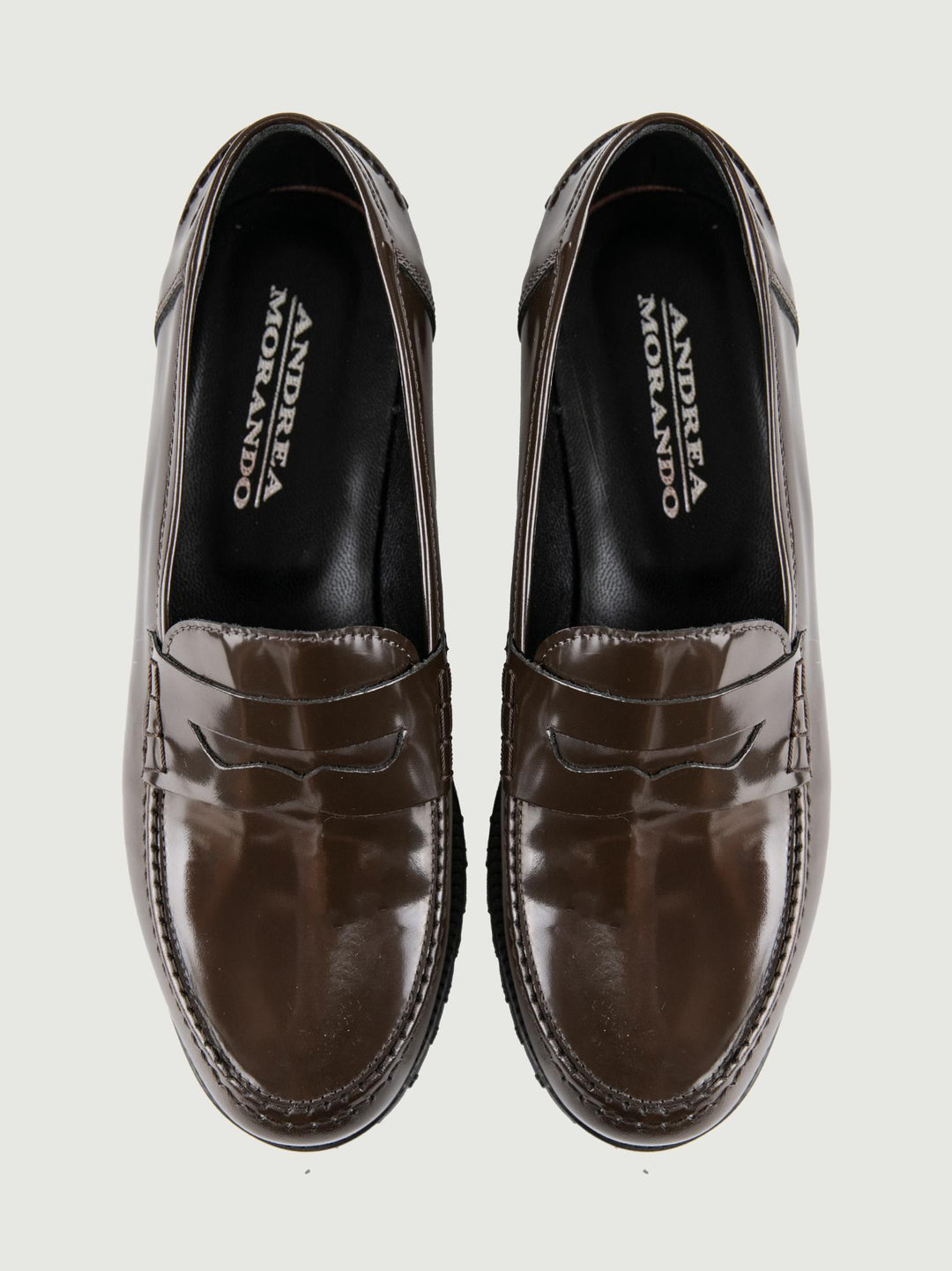 MOCASSINO IN PELLE SPAZZOLATA TESTA MORO