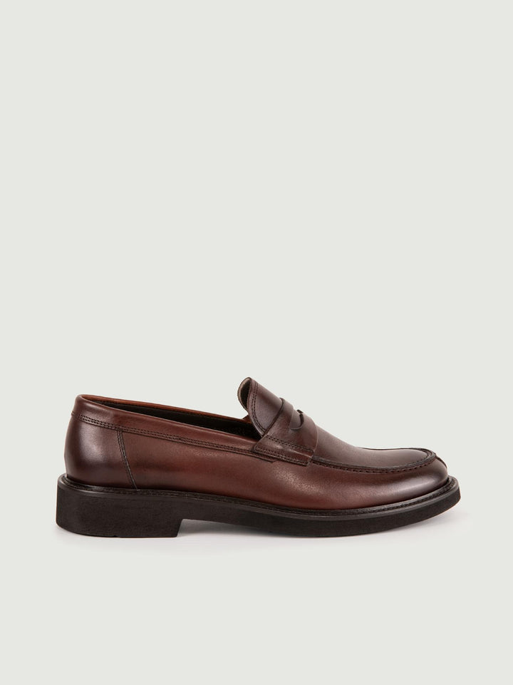 MOCASSINO PENNY IN PELLE MARRONE