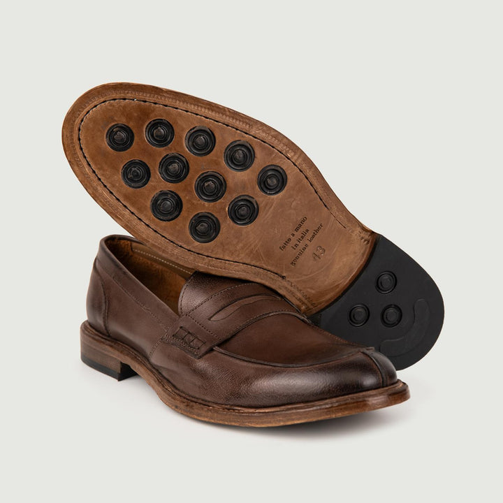 MOCASSINO PENNY IN PELLE MARRONE