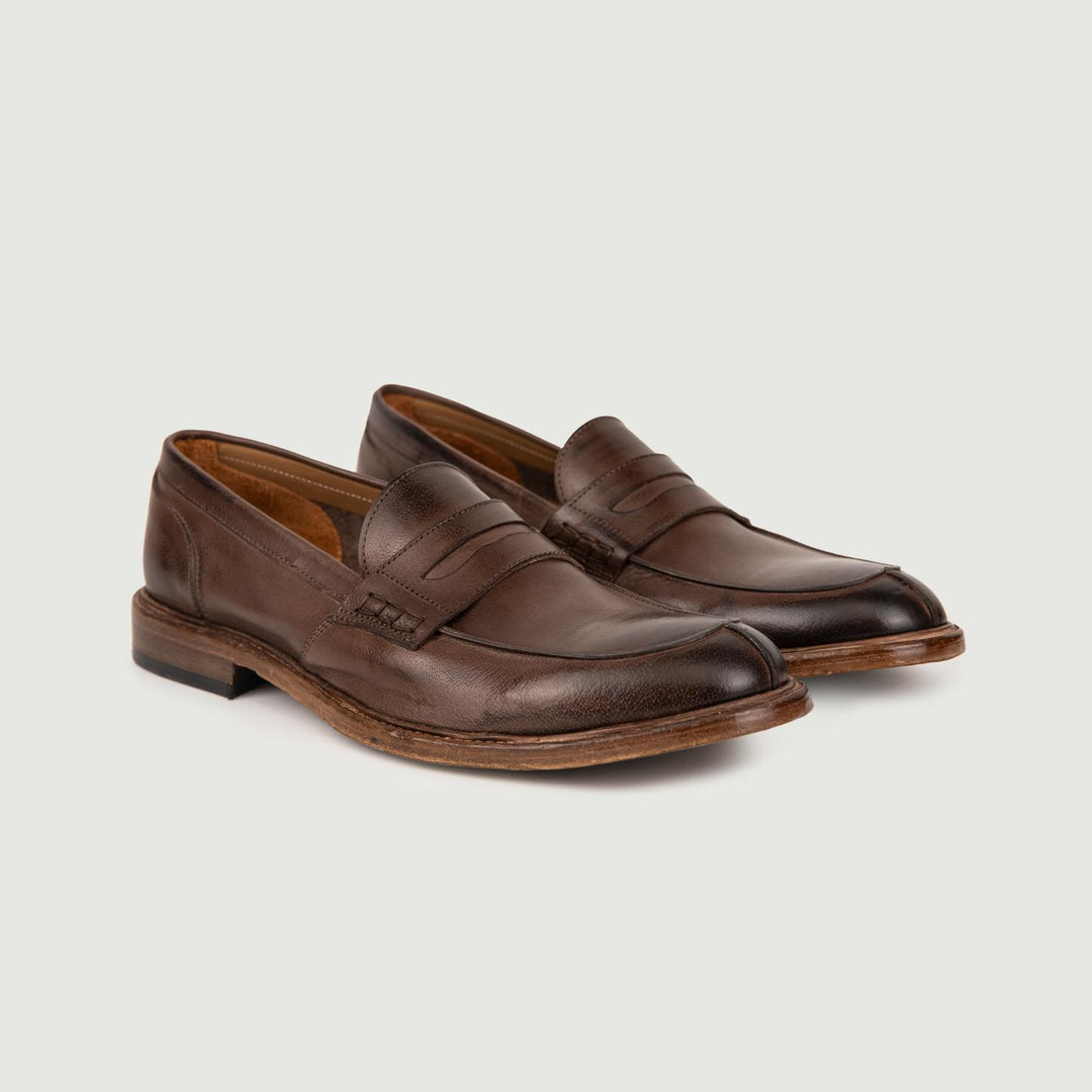 MOCASSINO PENNY IN PELLE MARRONE