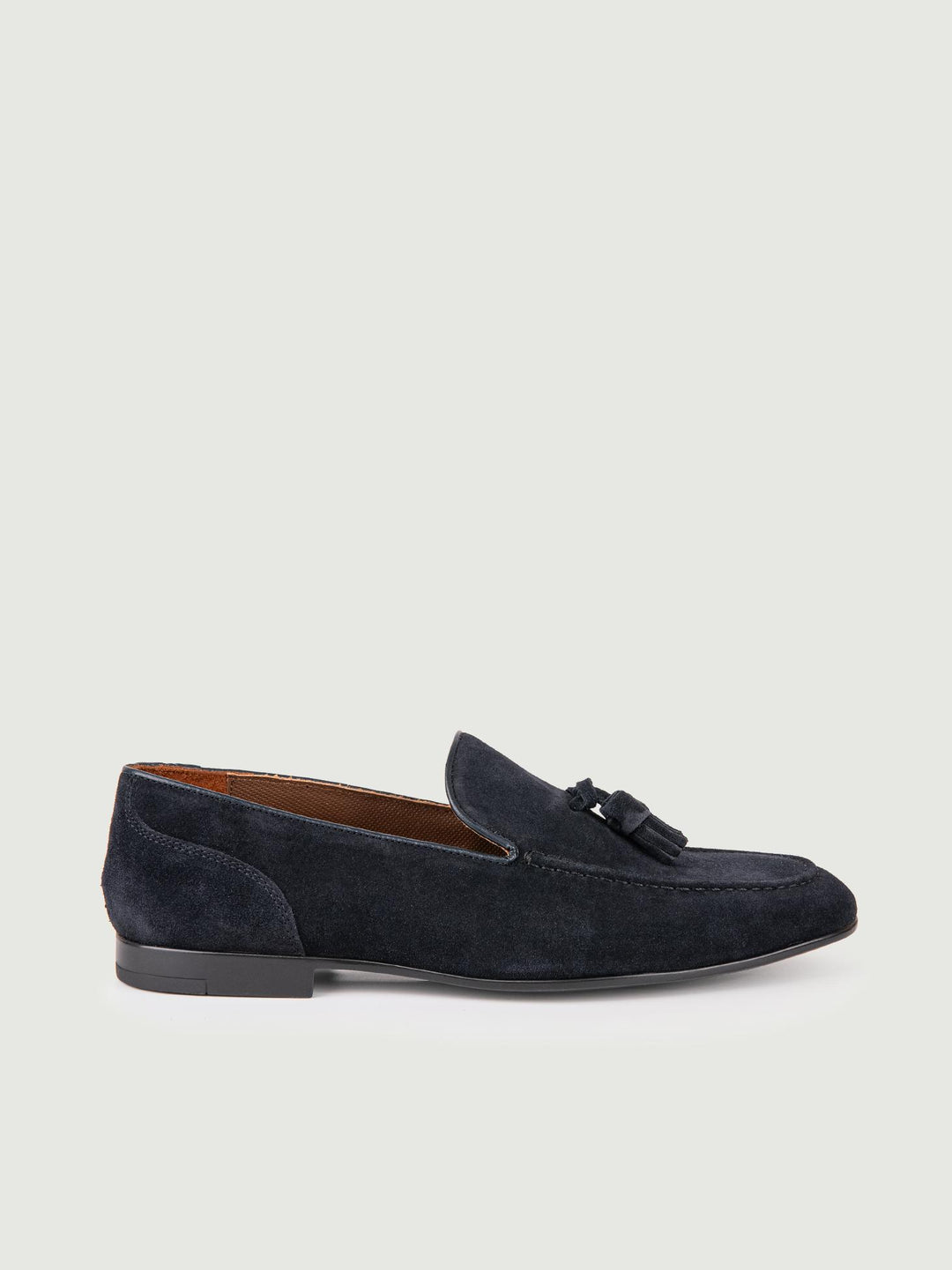 MOCASSINO SCAMOSCIATO CON NAPPINE BLU