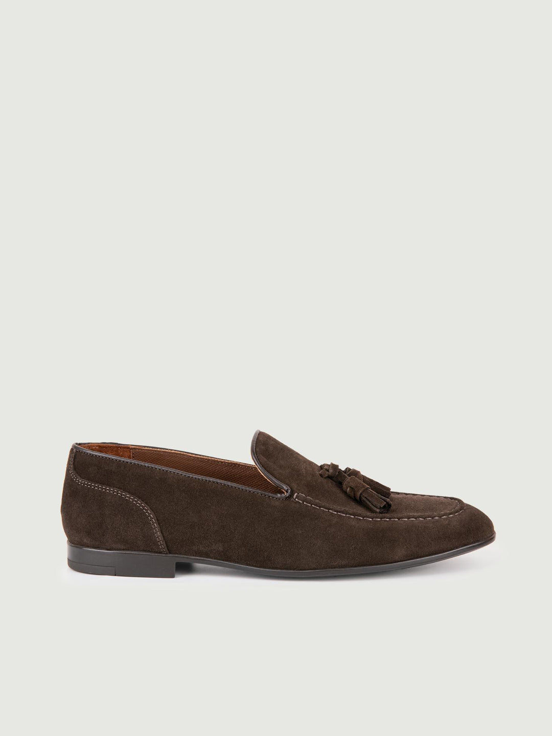 MOCASSINO SCAMOSCIATO CON NAPPINE MARRONE