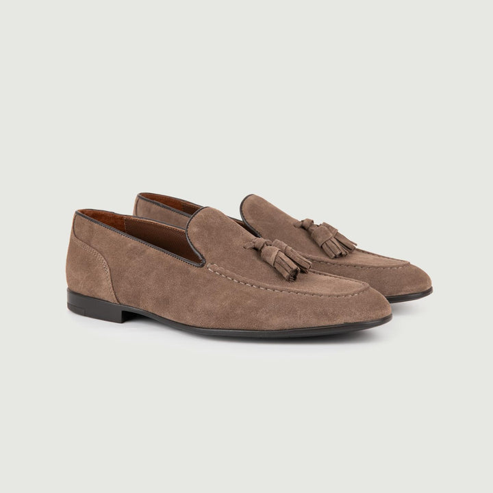 MOCASSINO SCAMOSCIATo CON NAPPINA BEIGE