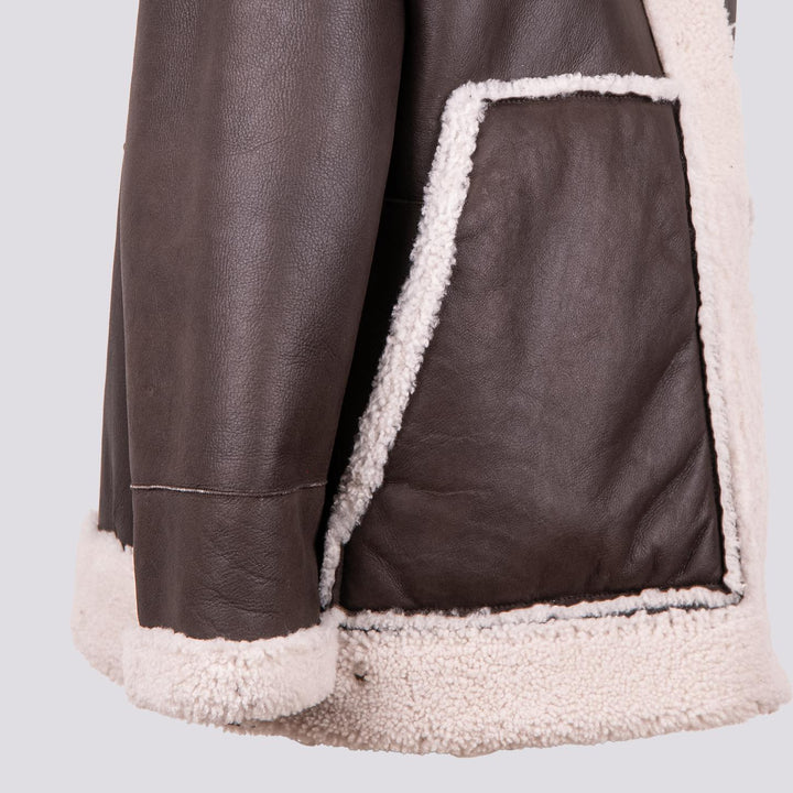 MONTONE  IN PELLE REVERSIBILE MARRONE