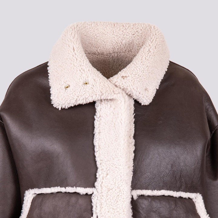 MONTONE  IN PELLE REVERSIBILE MARRONE
