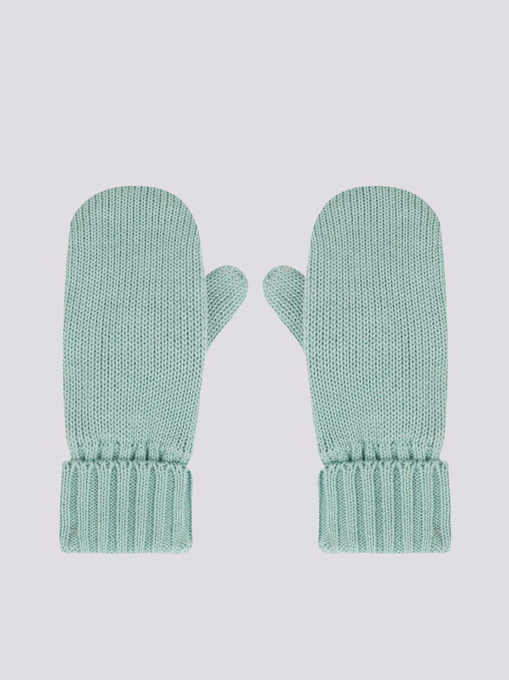MUFFOLE IN MAGLIA CON FODERA IN PILE VERDI