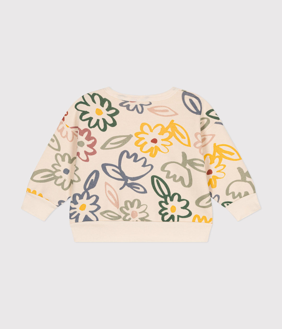 Maglia bianca con stampa floreale in tessuto felpato