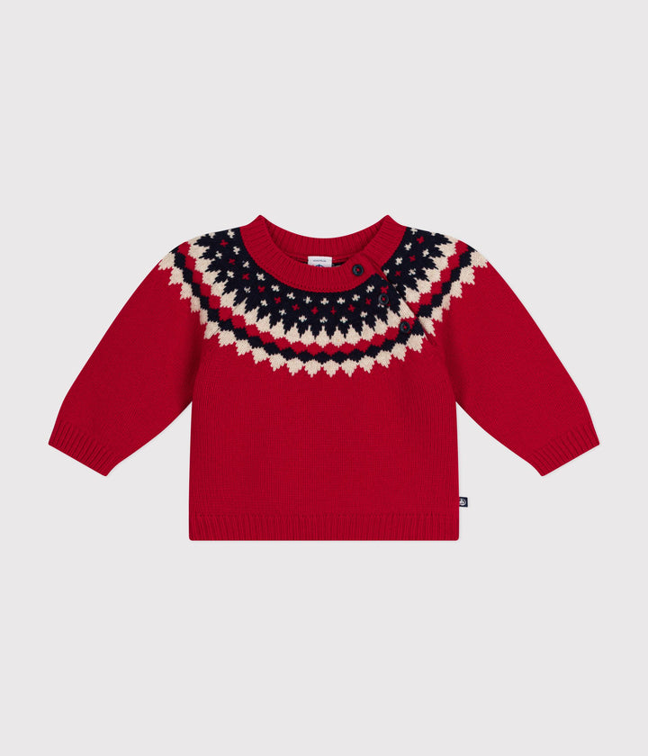 Maglione in maglia rosso con lana