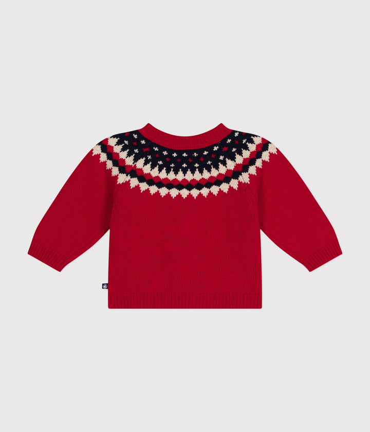 Maglione in maglia rosso con lana