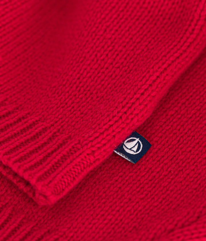 Maglione in maglia rosso con lana