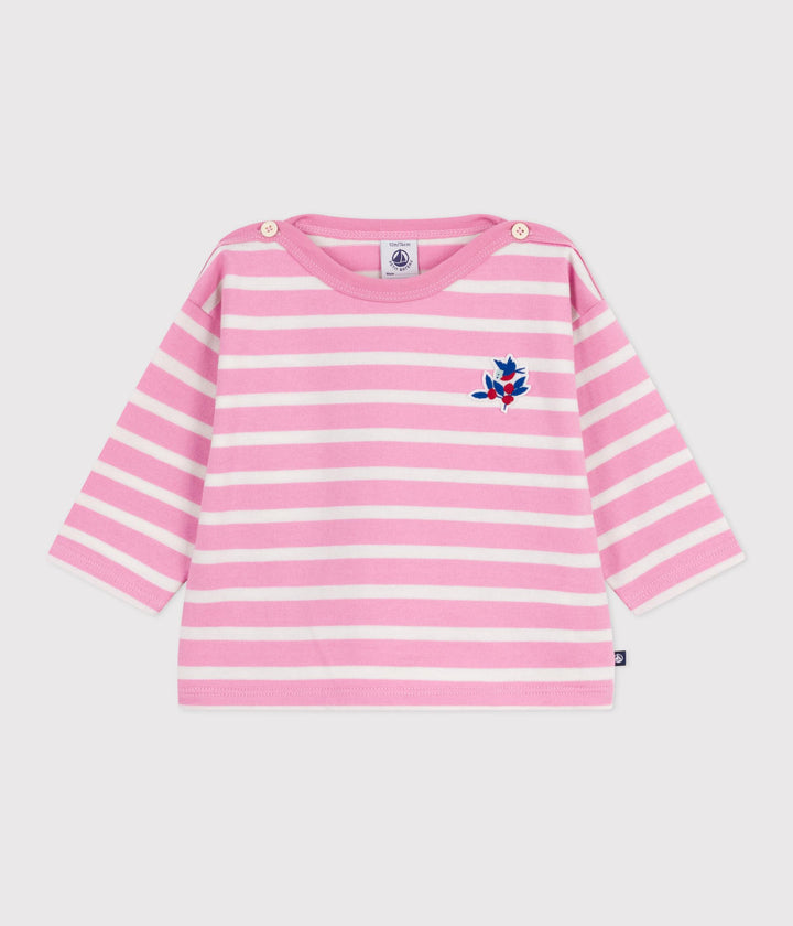 Marinière in cotone rosa bebé
