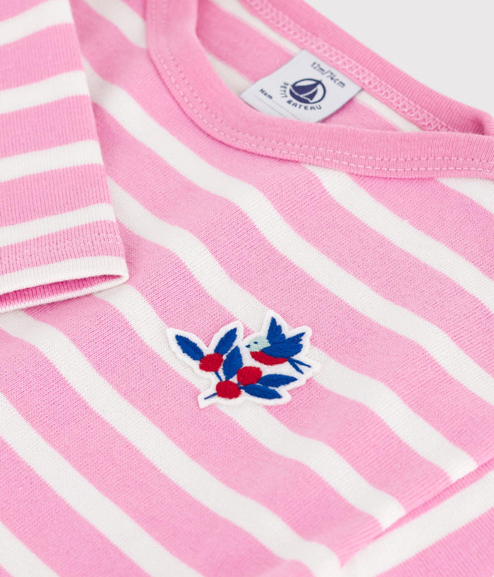 Marinière in cotone rosa bebé