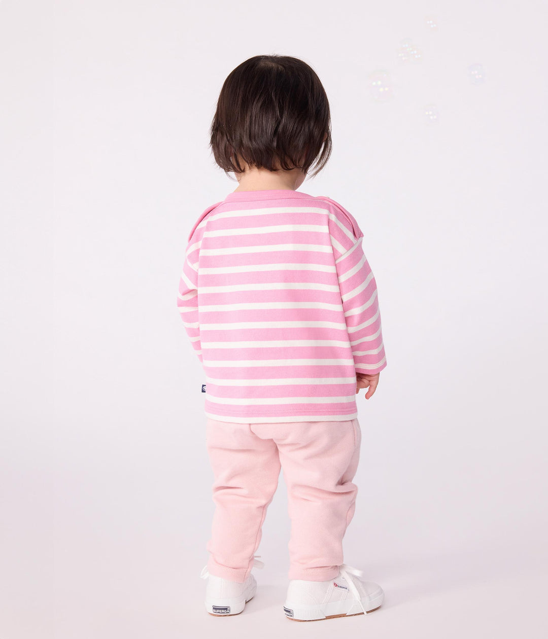 Marinière in cotone rosa bebé