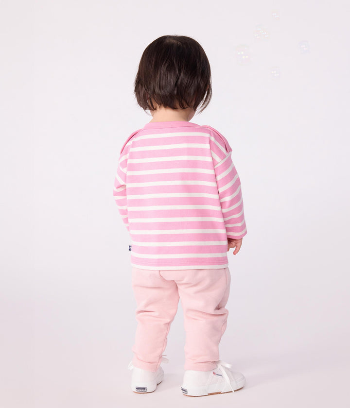 Marinière in cotone rosa bebé