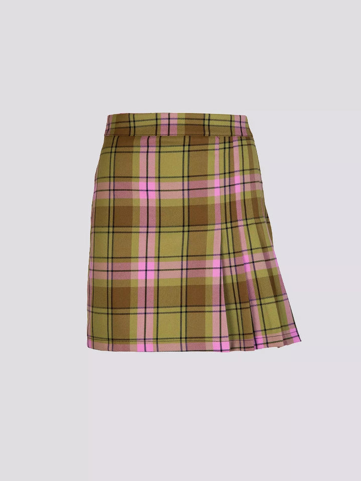 Minigonna mutlicolor in fantasia check