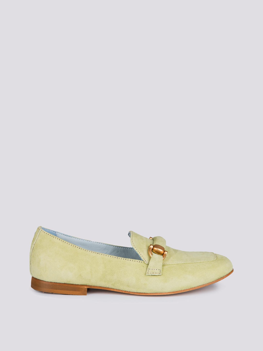 Mocassino in camoscio verde lime