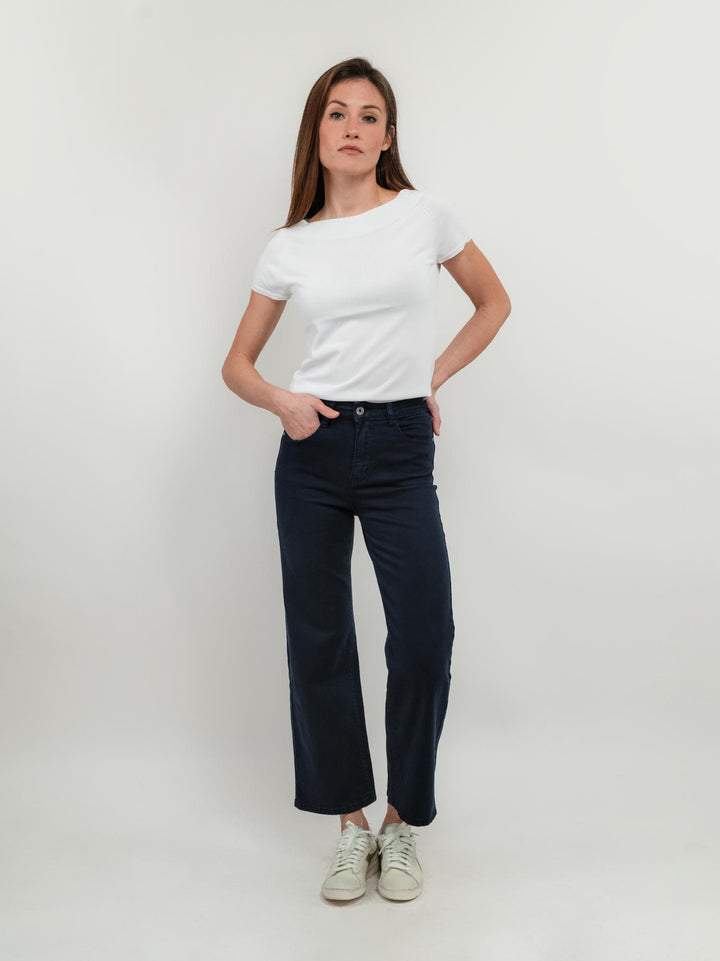 PANTALONE 5 TASCHE A PALAZZO BLU