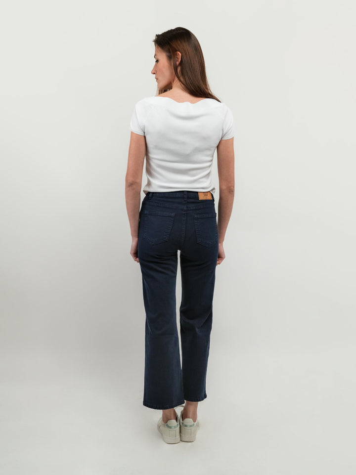 PANTALONE 5 TASCHE A PALAZZO BLU