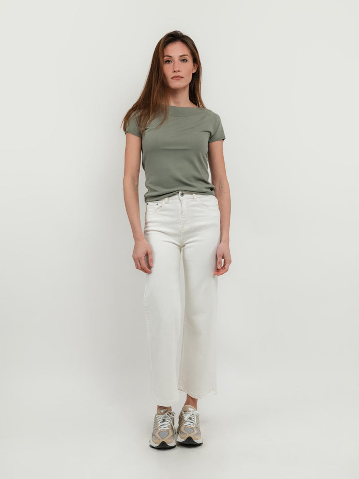 PANTALONE 5 TASCHE A PALAZZO PANNA