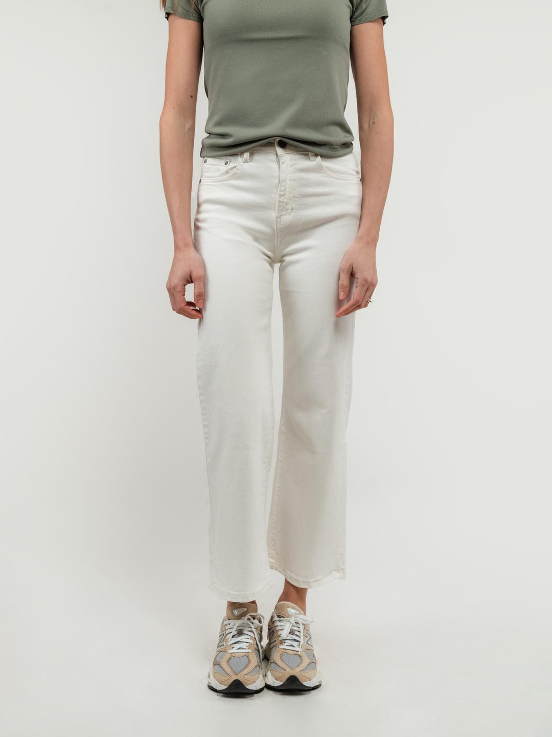 PANTALONE 5 TASCHE A PALAZZO PANNA