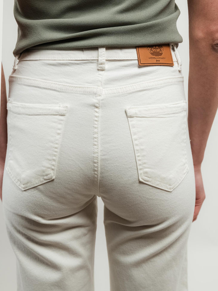 PANTALONE 5 TASCHE A PALAZZO PANNA
